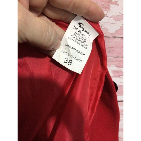 Scappini Italy Red Jacket / Coat Lined Size 38 ~ Excellent - Picture 5 of 16